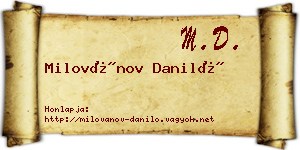 Milovánov Daniló névjegykártya
